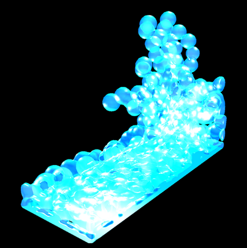 Prikaz fluida algoritmom pokretnih kocki.