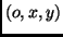 $(o,x,y)$